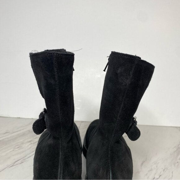 La Canadienne Black Suede Heeled Boot 8 1/2 M - Picture 5 of 16